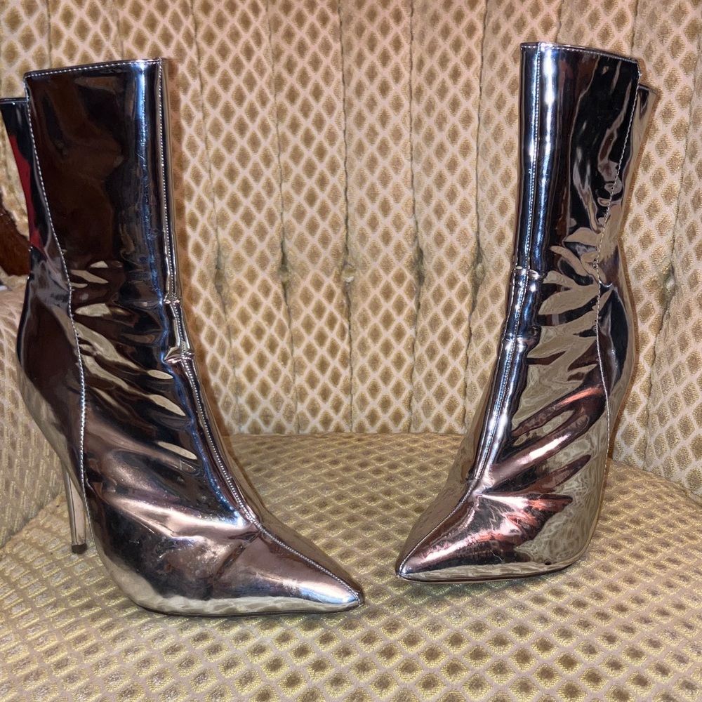 Ashley By 26 International Metallic Heeled Boots (Balenciaga)